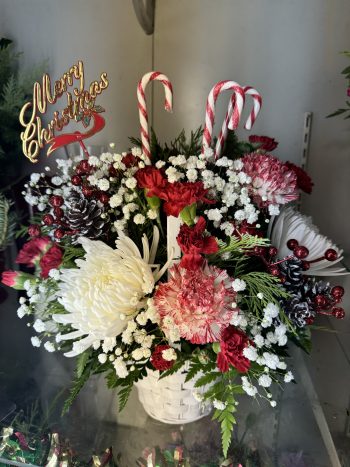 Christmas Candy Cane Basket