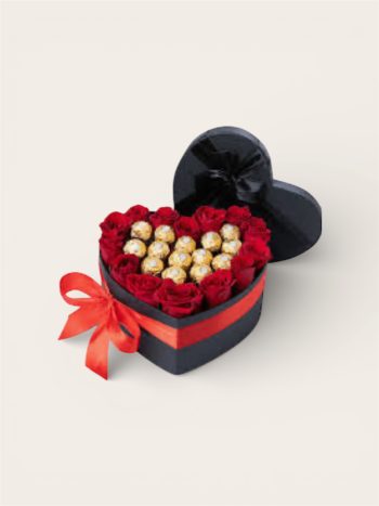 Heart Filled Roses & Candy Box
